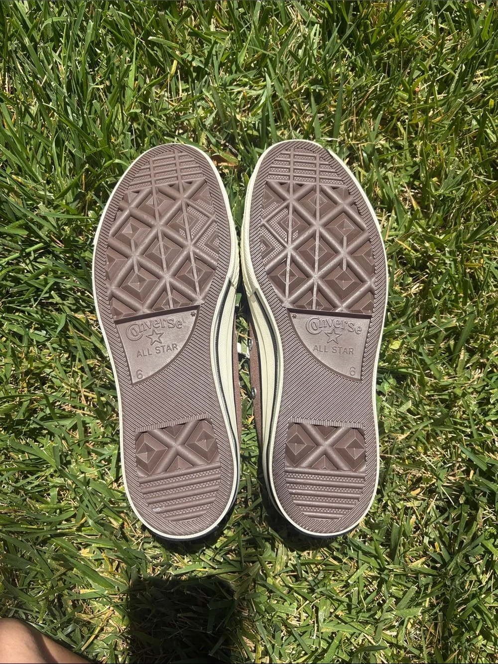 Converse Brown Canvas Low-Top Sneakers with Cream Accents - Picture 4 of 4
